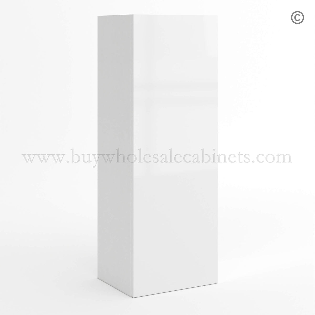 Frameless Gloss White 42″H Single Door Wall Cabinet