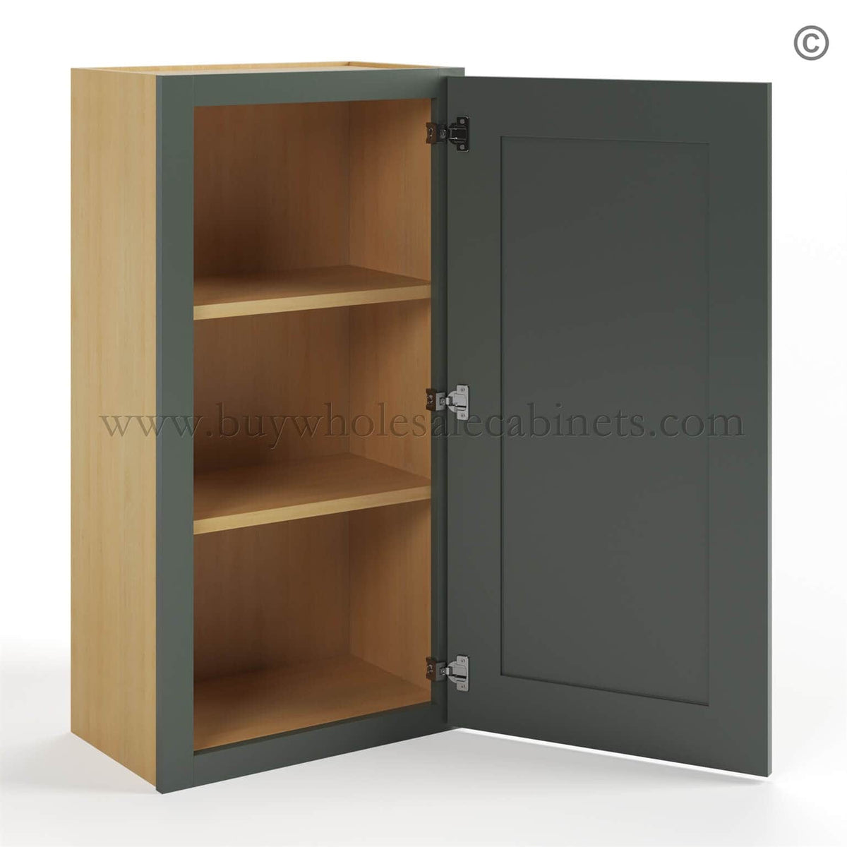 Green Shaker 36″ H Single Door Wall Cabinet