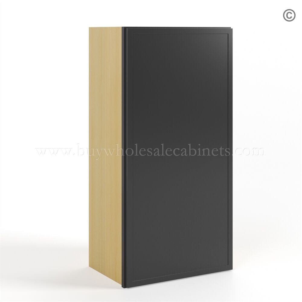 Slim Black Shaker 36″H Single Door Wall Cabinet
