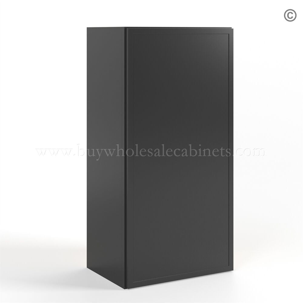 Slim Black Shaker 36″H Single Door Wall Cabinet