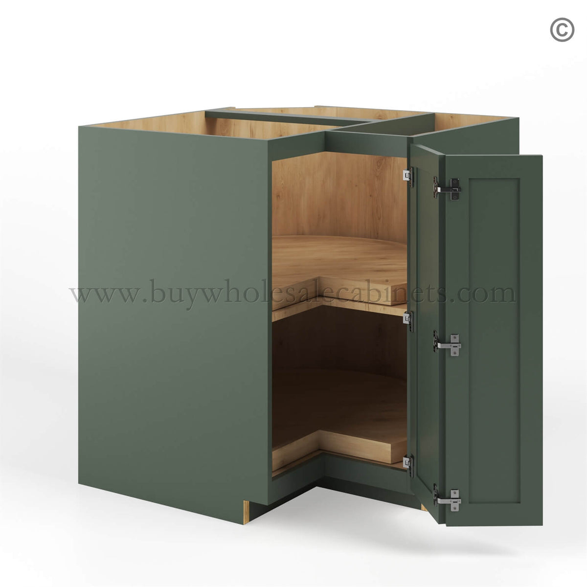 Slim Shaker Green Base Lazy Susan Cabinet