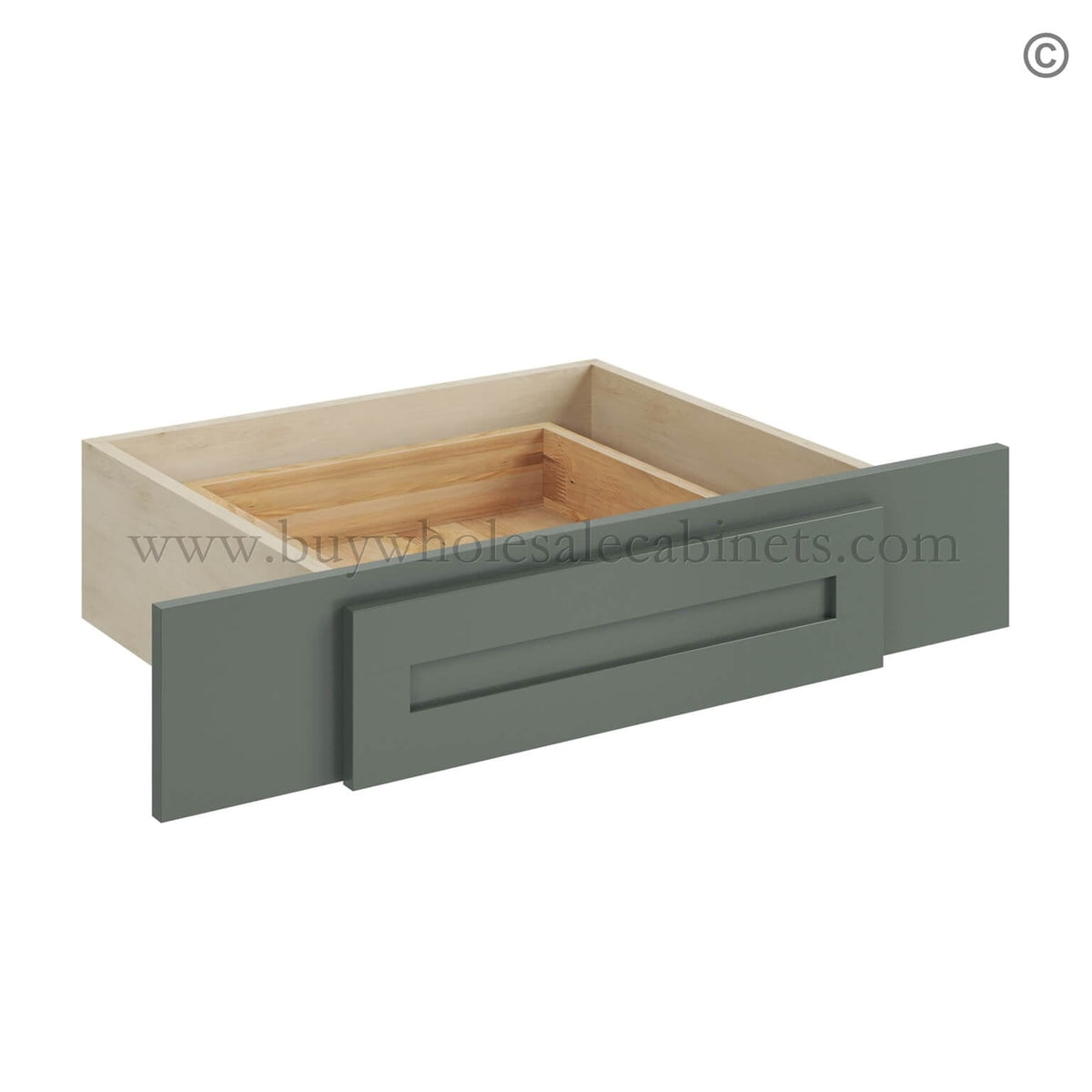 Green Shaker Knee Drawer