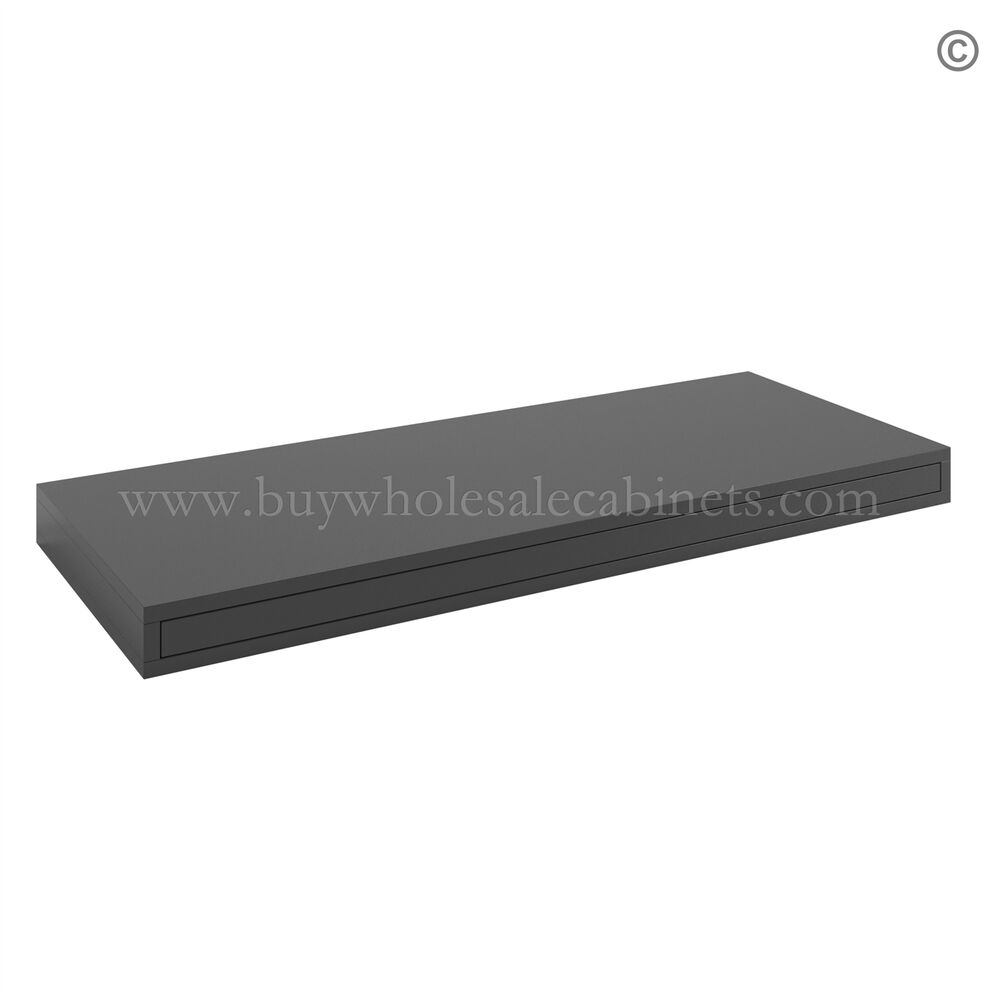 Slim Black Shaker Floating Shelf
