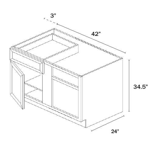 Dorian Gray Shaker Base Blind Corner Cabinet