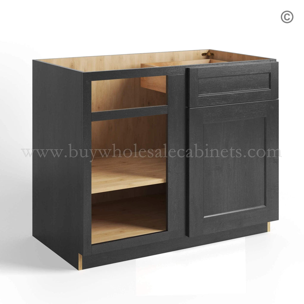Charcoal Black Shaker Base Blind Corner Cabinet
