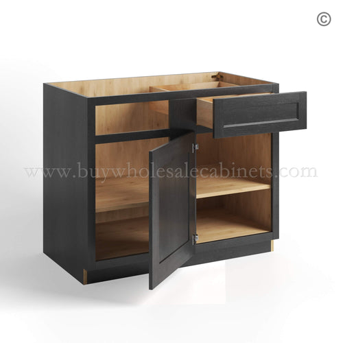 Charcoal Black Shaker Base Blind Corner Cabinet