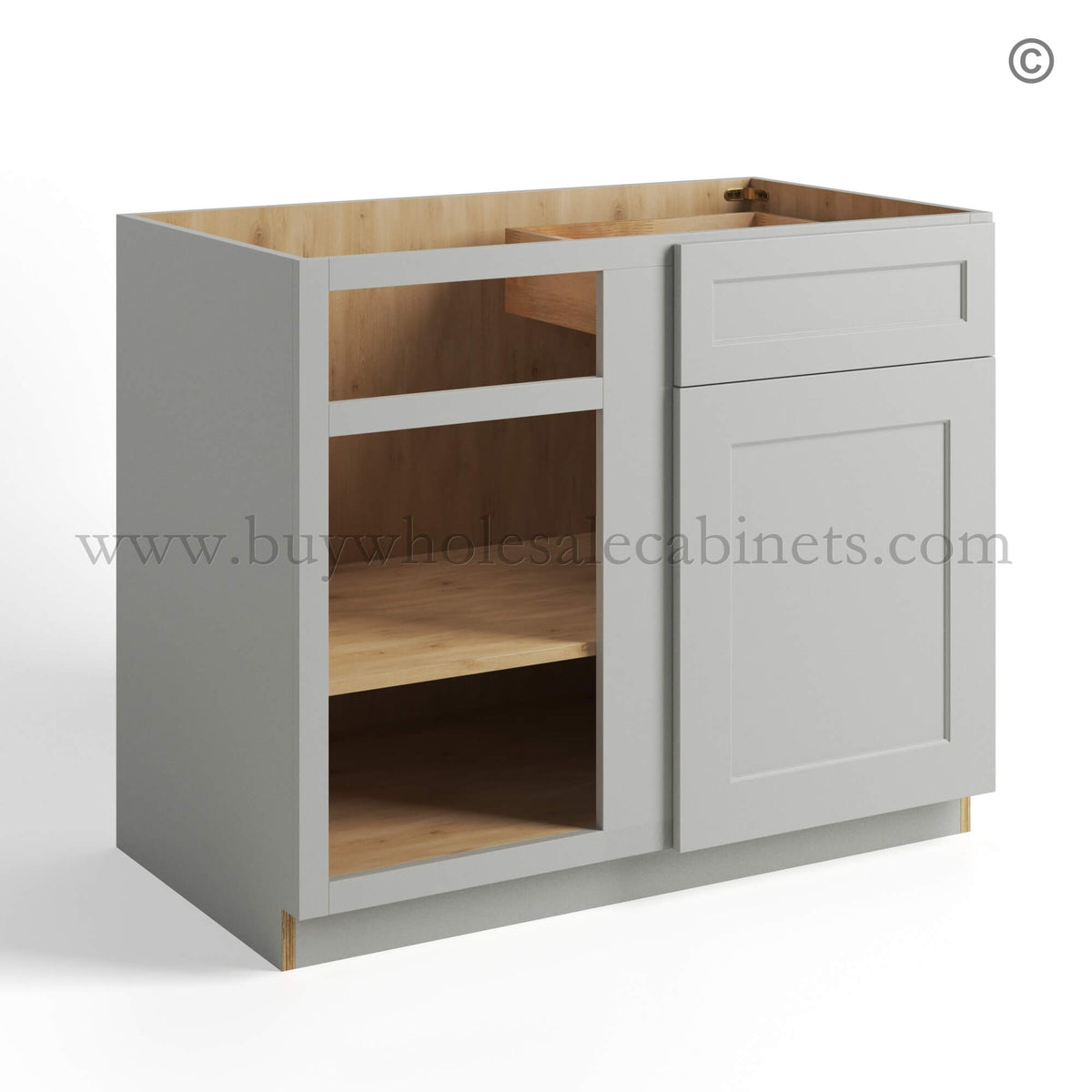 Dorian Gray Shaker Base Blind Corner Cabinet
