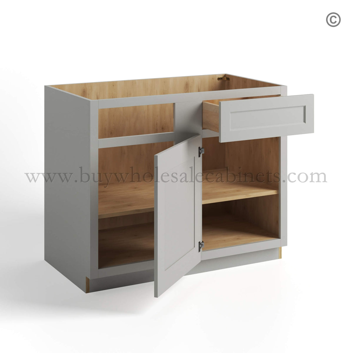 Dorian Gray Shaker Base Blind Corner Cabinet