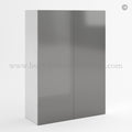 Frameless Gloss Gray 42″H Double Door Wall Cabinet