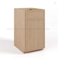 Slim Oak Shaker Base Cabinet Single Door and Drawer