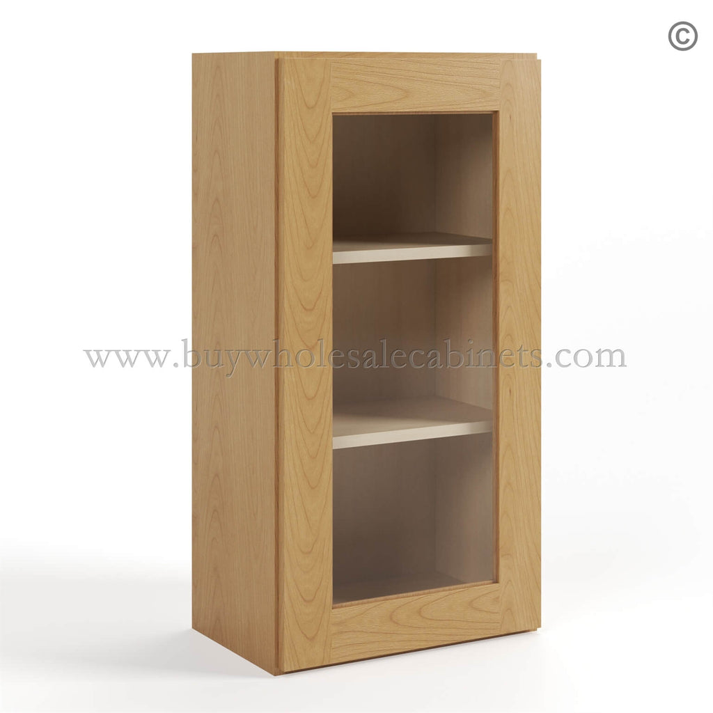 Treasure Chest Shaker 36″ H Single Door Wall Cabinet with Glass Door