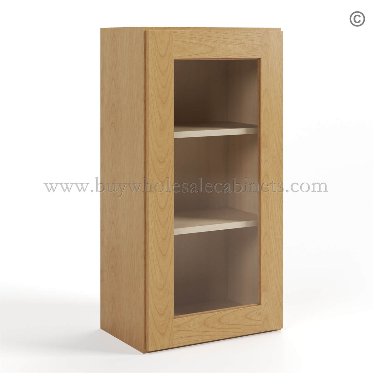 Treasure Chest Shaker 36″ H Single Door Wall Cabinet with Glass Door