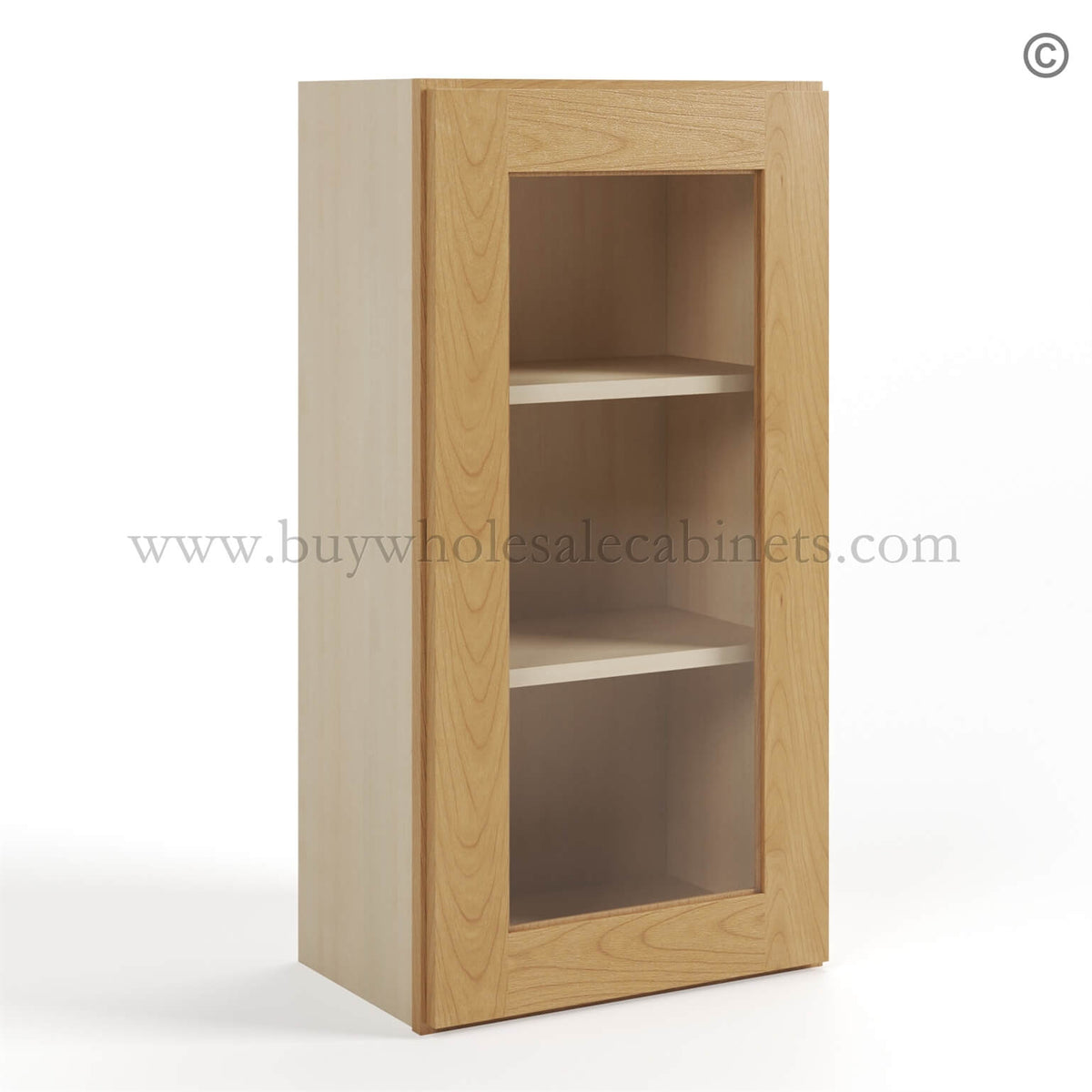 Treasure Chest Shaker 36″ H Single Door Wall Cabinet with Glass Door
