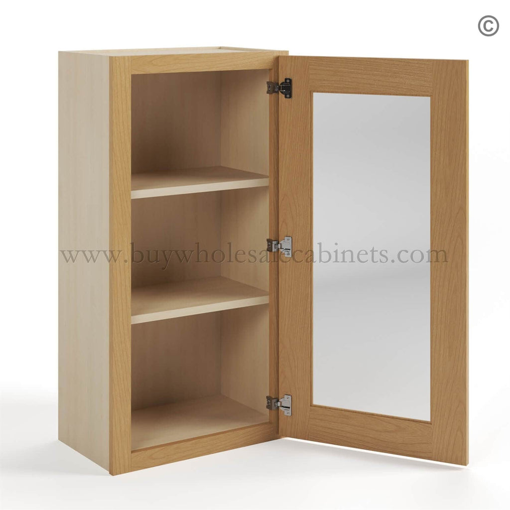 Treasure Chest Shaker 36″ H Single Door Wall Cabinet with Glass Door
