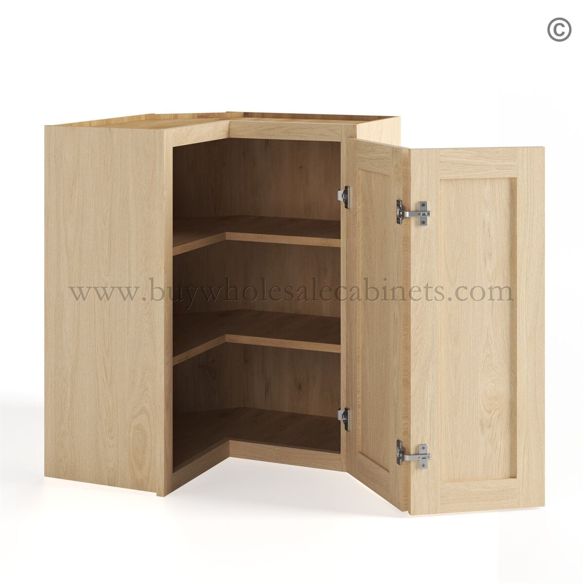 Unfinished Shaker 30″/36″ Easy Reach Corner Wall Cabinet