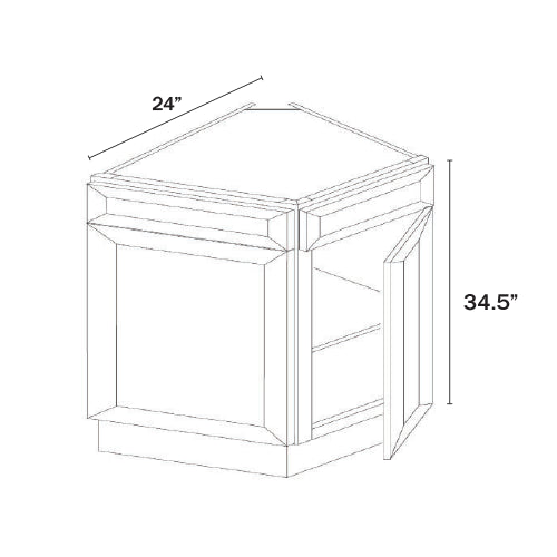Dorian Gray Shaker Base End Corner Cabinet