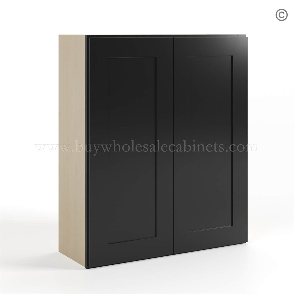 Black Shaker 36″ H Double Door Wall Cabinet