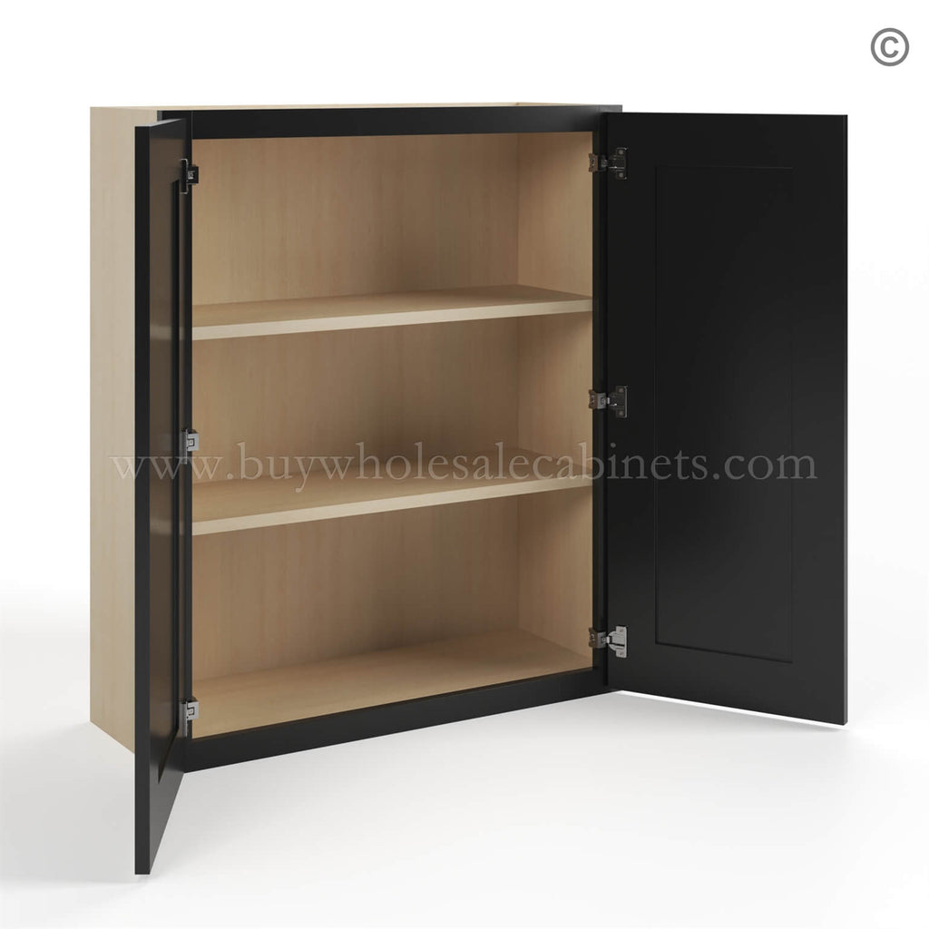 Black Shaker 36″ H Double Door Wall Cabinet