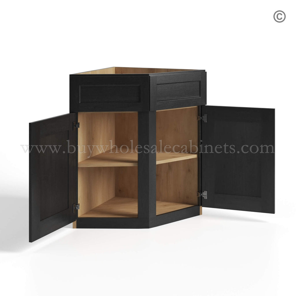 Charcoal Black Shaker Base End Corner Cabinet