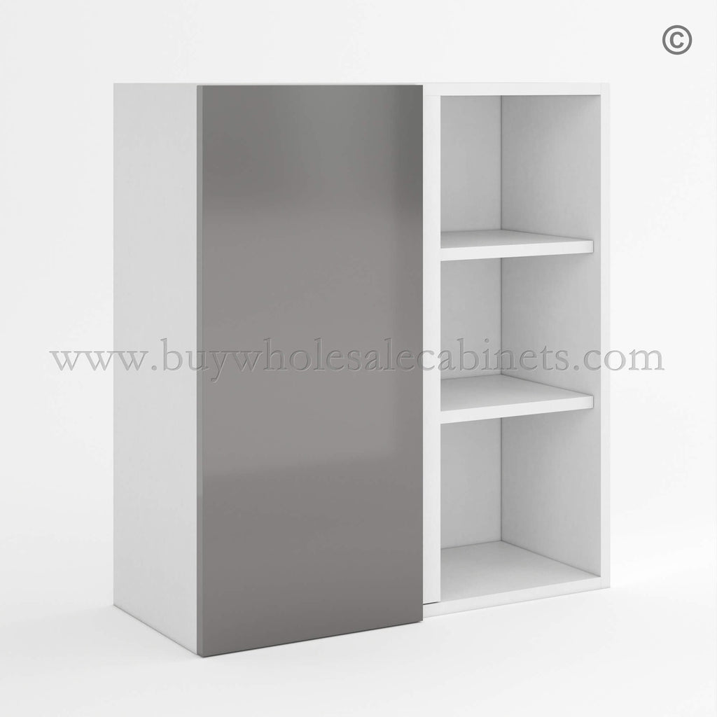 Frameless Gloss Gray Blind Corner Wall Cabinet