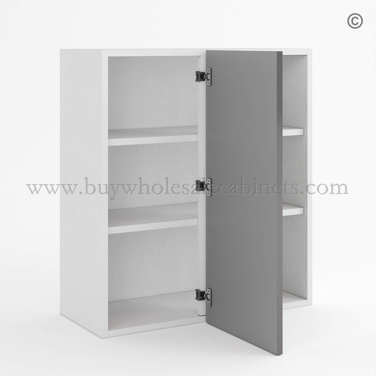 Frameless Gloss Gray Blind Corner Wall Cabinet