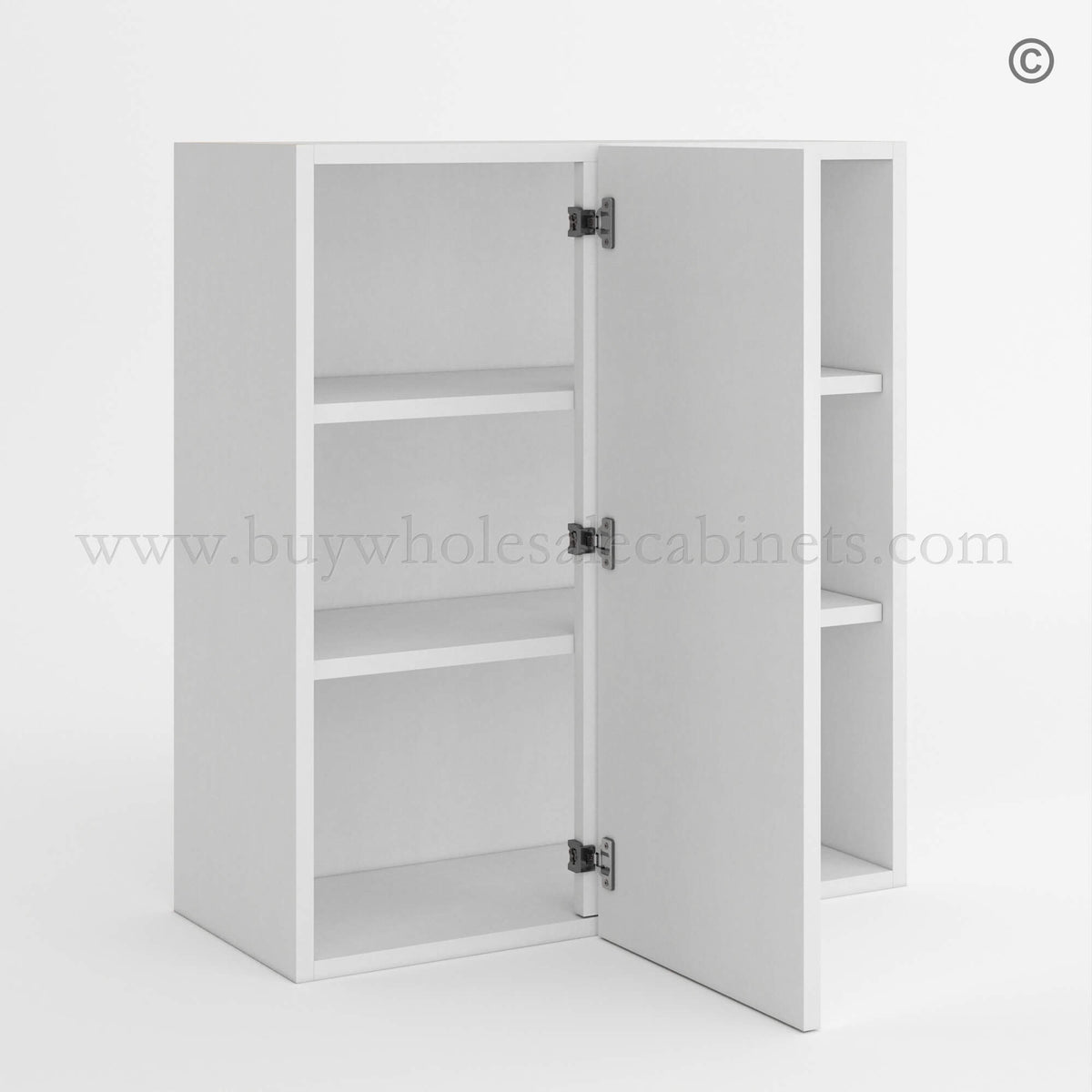 Frameless Gloss White Blind Corner Wall Cabinet