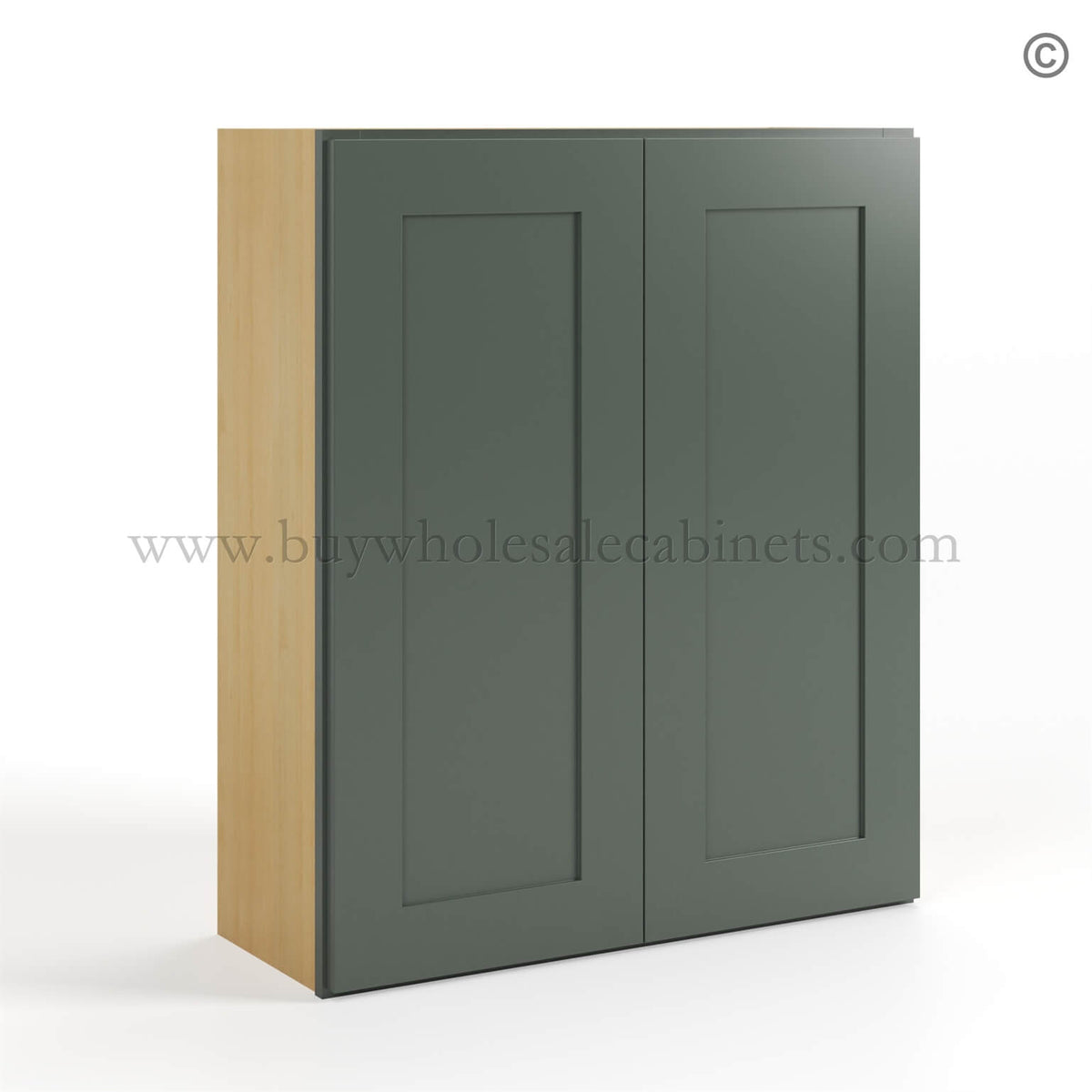 Green Shaker 36″ H Double Door Wall Cabinet