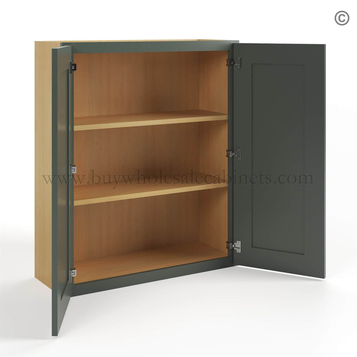 Green Shaker 36″ H Double Door Wall Cabinet