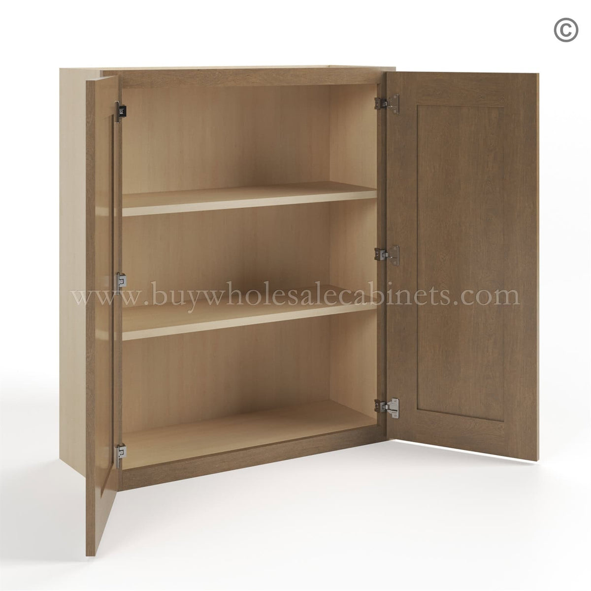 Rustic Wood Shaker 36″ H Double Door Wall Cabinet