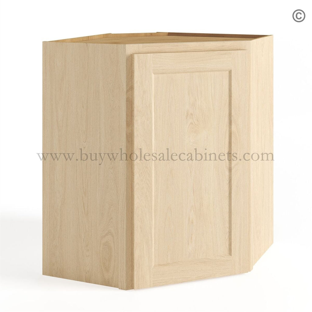 Unfinished Shaker Wall Diagonal Corner Cabinet