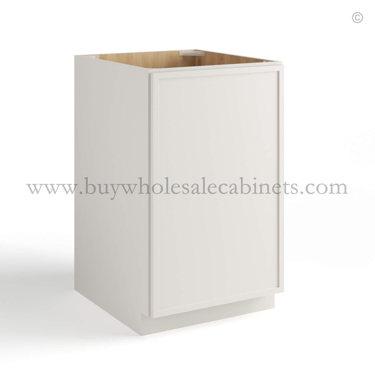 Dove White Slim Shaker Base Cabinet Single Door Full Height