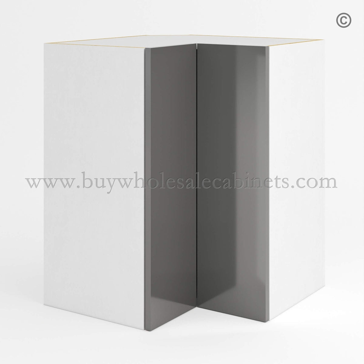 Frameless Gloss Gray Easy Reach Wall Cabinet