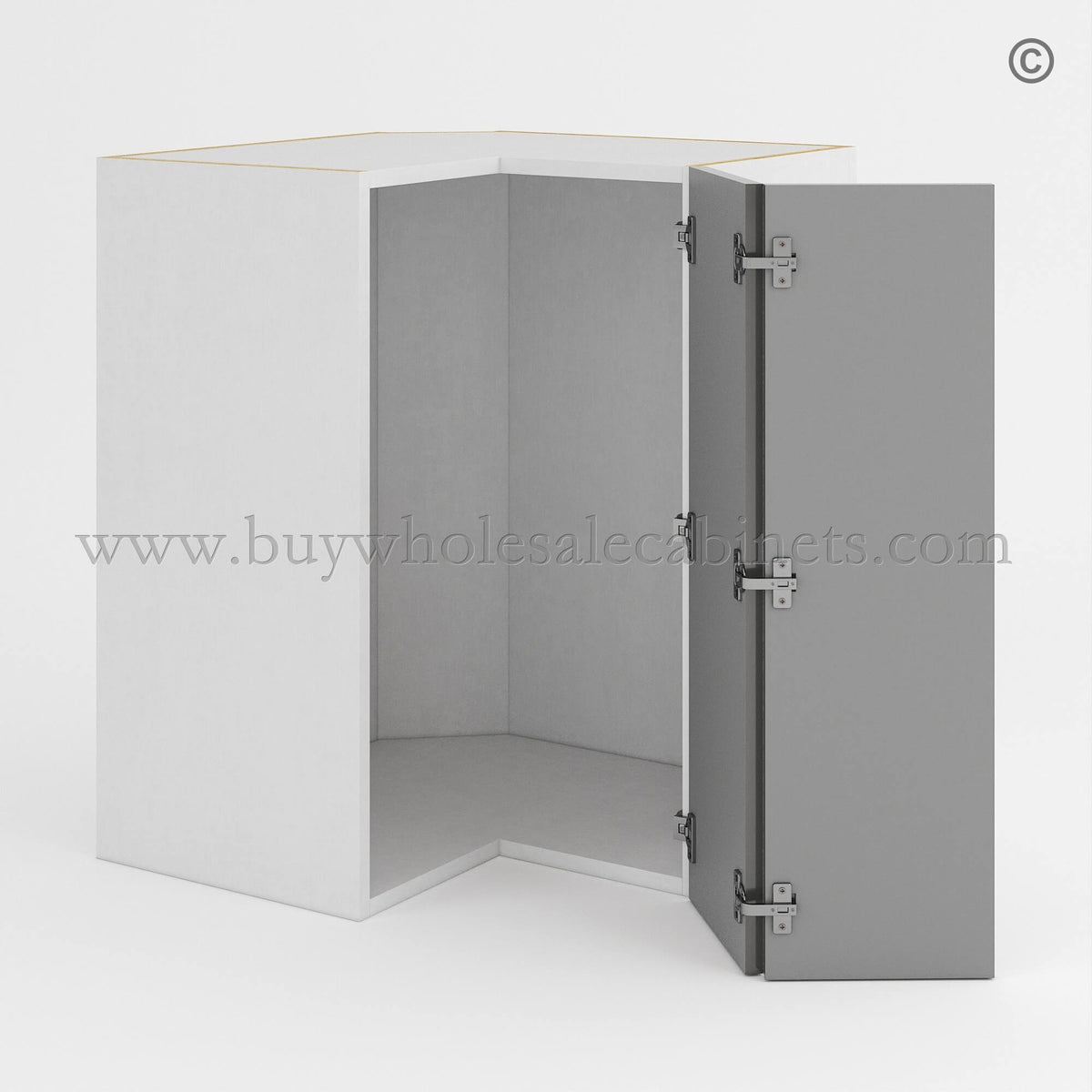 Frameless Gloss Gray Easy Reach Wall Cabinet