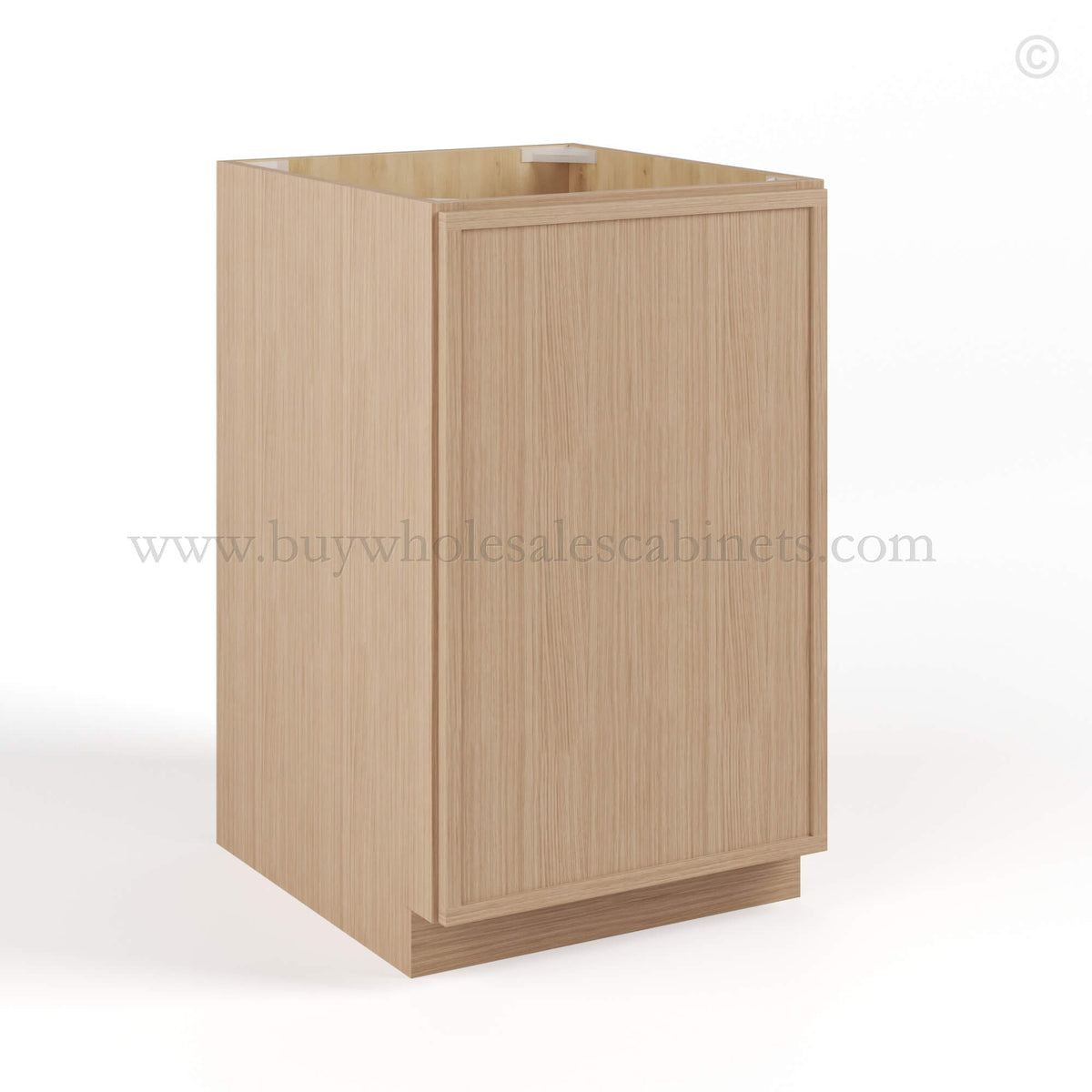 Slim Oak Shaker Base Cabinet Single Door Full Height