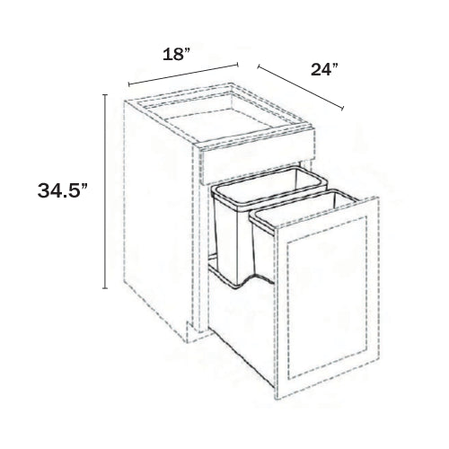 Dorian Gray Shaker Base Trash Cabinet