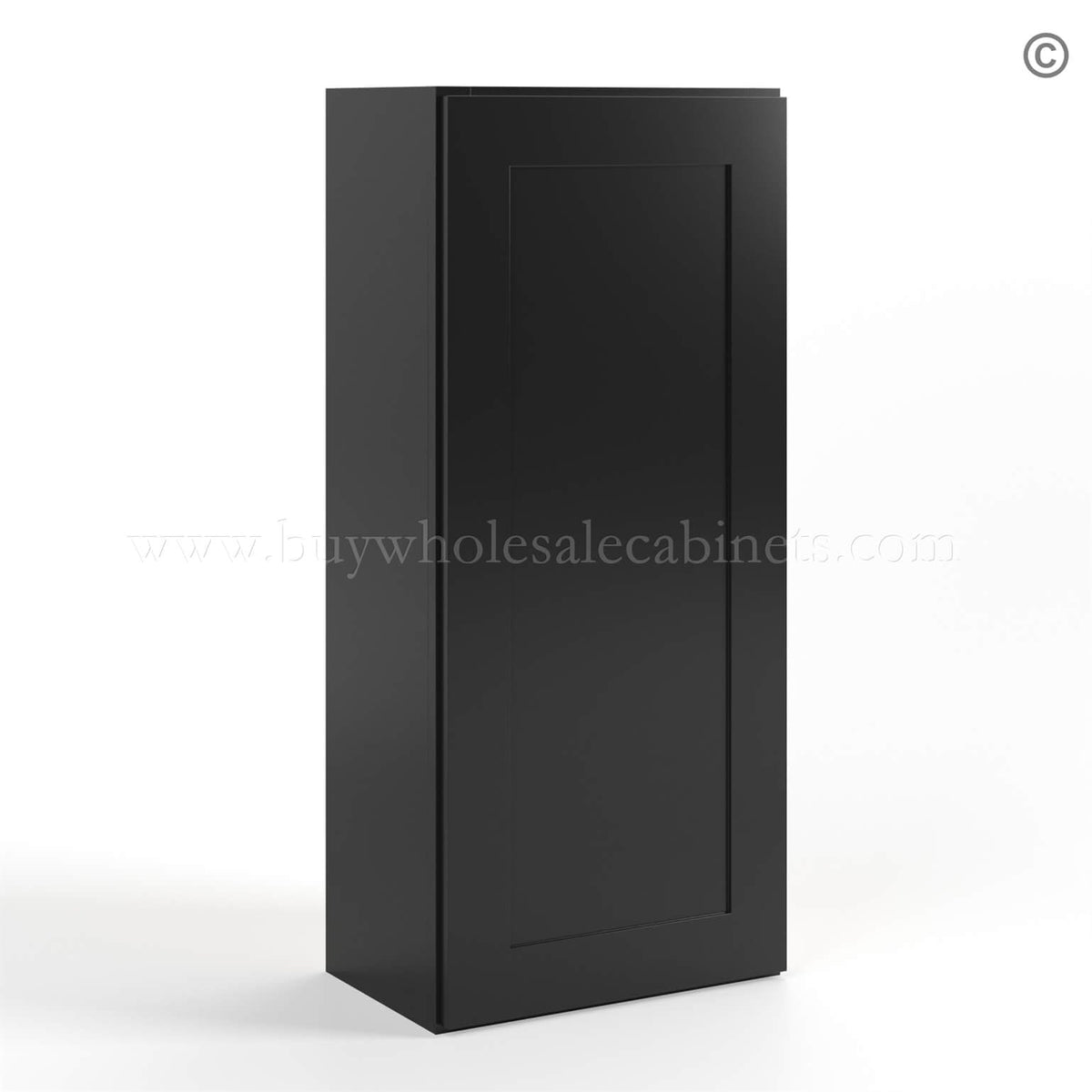 Black Shaker 42″ H Single Door Wall Cabinet