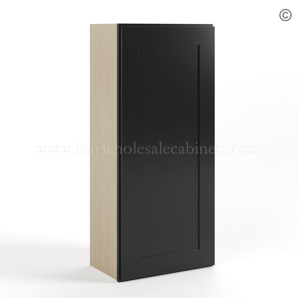 Black Shaker 42″ H Single Door Wall Cabinet