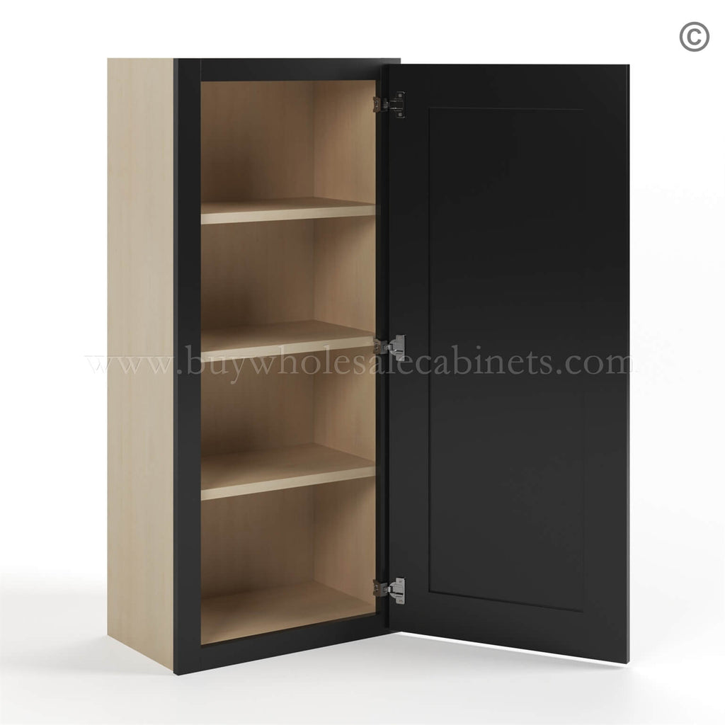 Black Shaker 42″ H Single Door Wall Cabinet