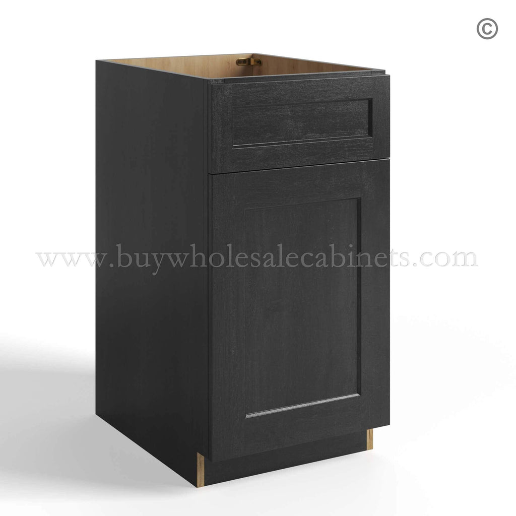 Charcoal Black Shaker Base Trash Cabinet