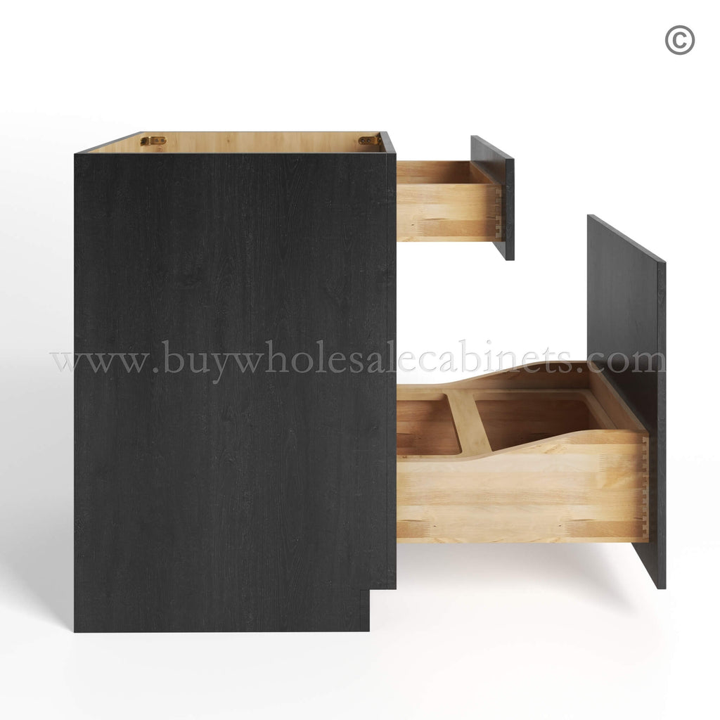 Charcoal Black Shaker Base Trash Cabinet