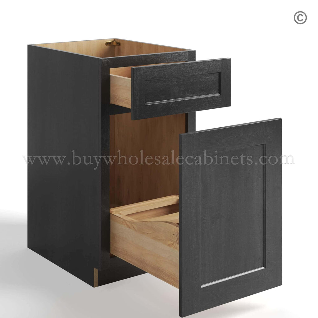 Charcoal Black Shaker Base Trash Cabinet