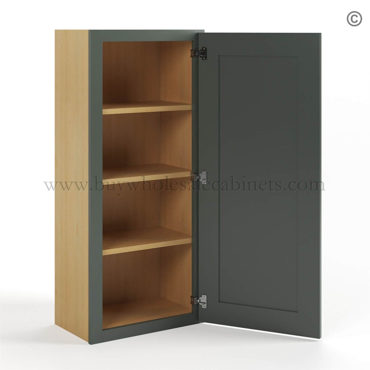 Green Shaker 42″ H Single Door Wall Cabinet