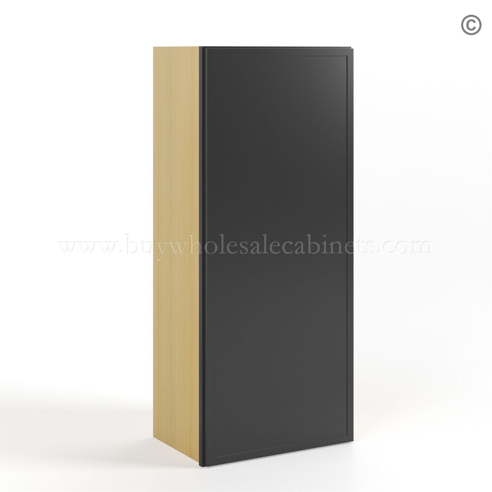 Slim Black Shaker 42″H Single Door Wall Cabinet