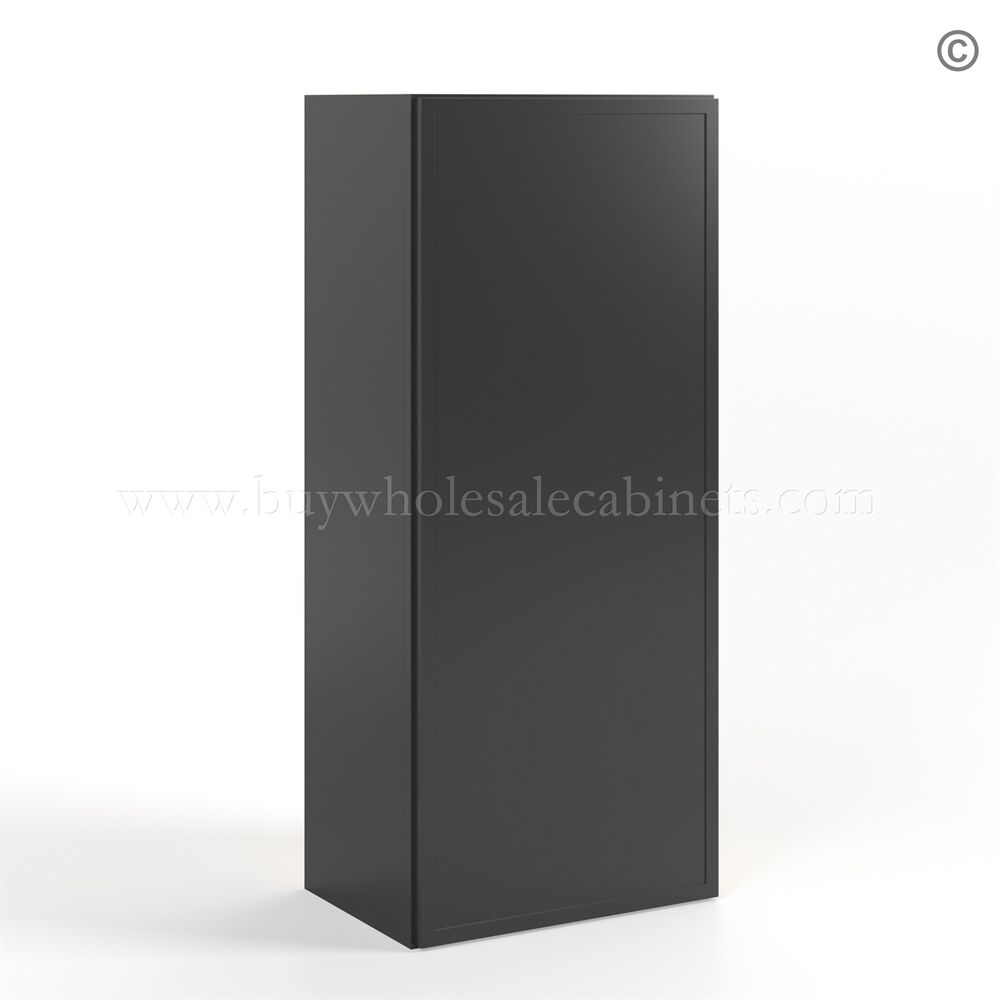 Slim Black Shaker 42″H Single Door Wall Cabinet