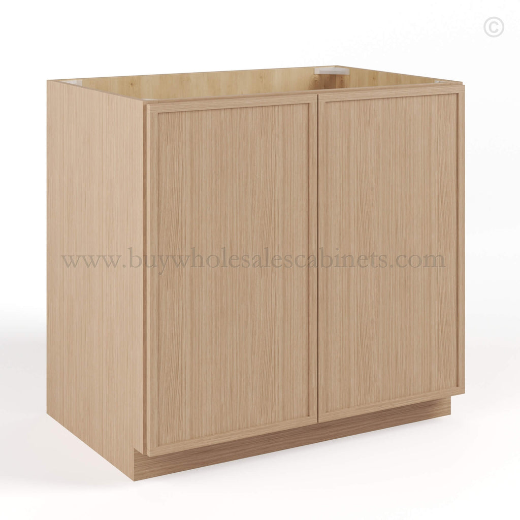 Slim Oak Shaker Base Cabinet Double Doors Full Height