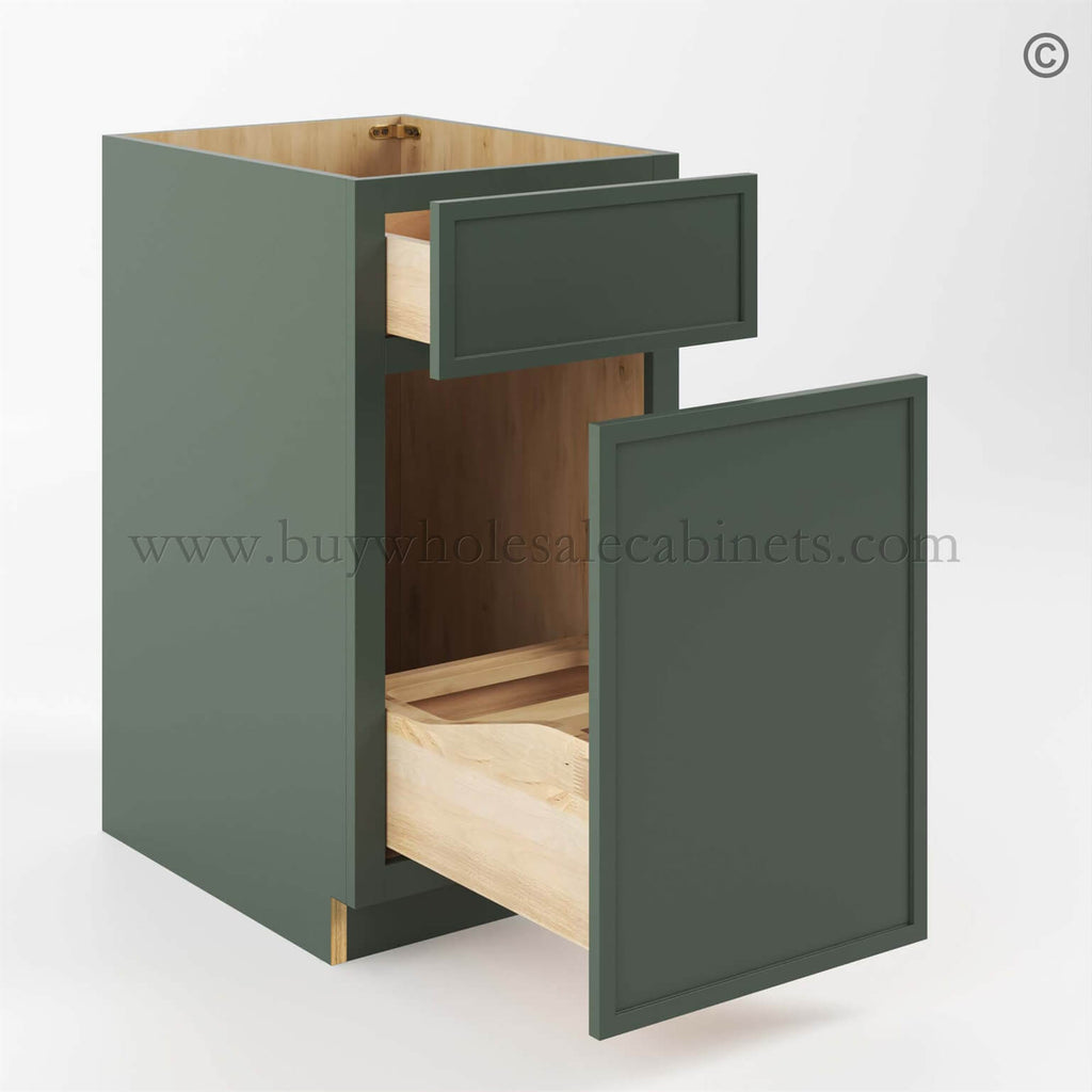 Slim Shaker Green Base Trash Cabinet