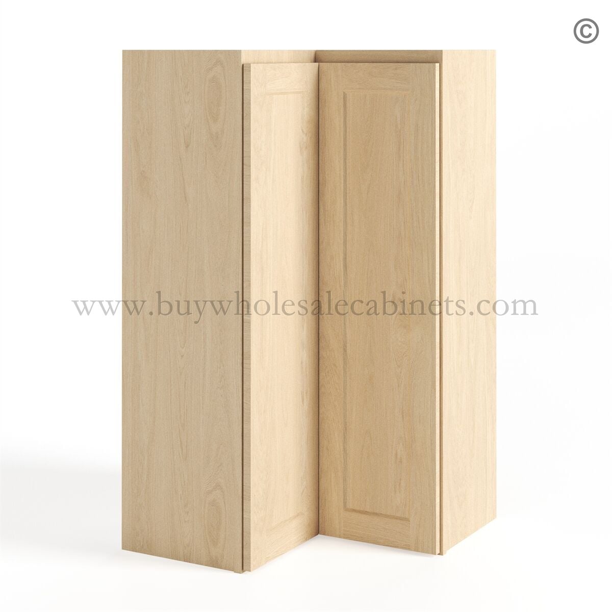 Unfinished Shaker 42″ Easy Reach Corner Wall Cabinet