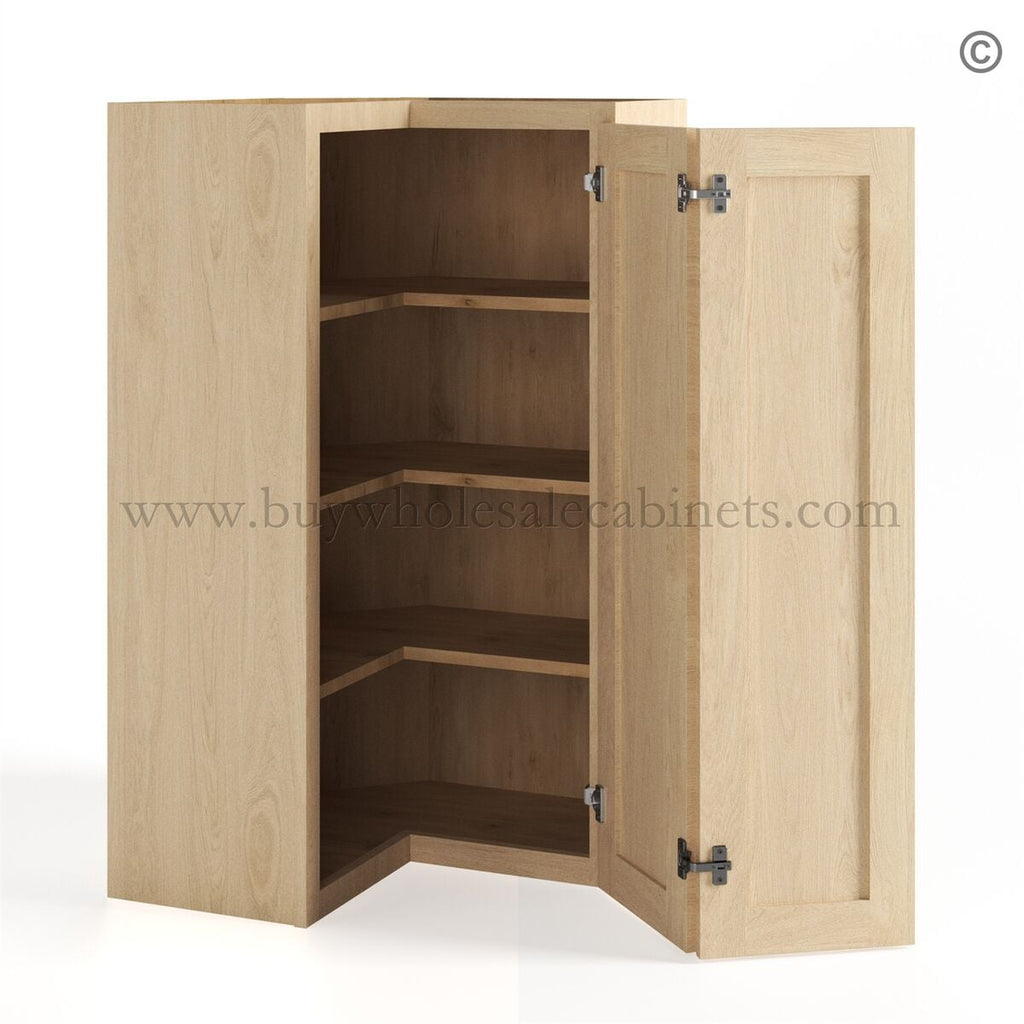 Unfinished Shaker 42″ Easy Reach Corner Wall Cabinet