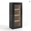 Black Shaker 42″ H Single Door Wall Cabinet with Glass Door