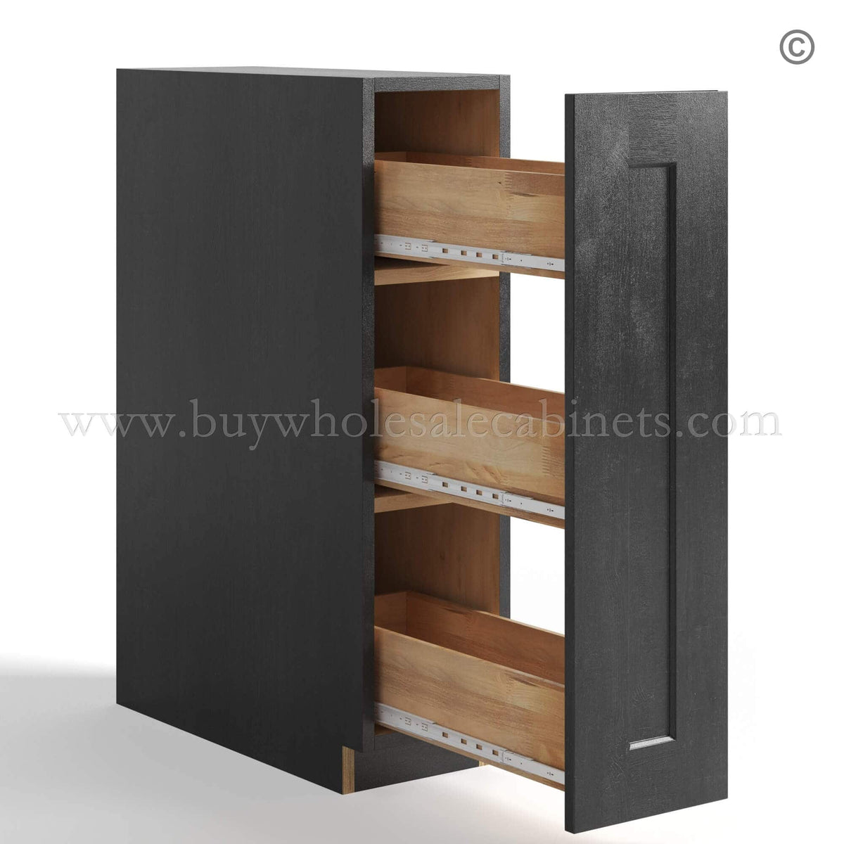 Charcoal Black Shaker Base Spice Rack Cabinet